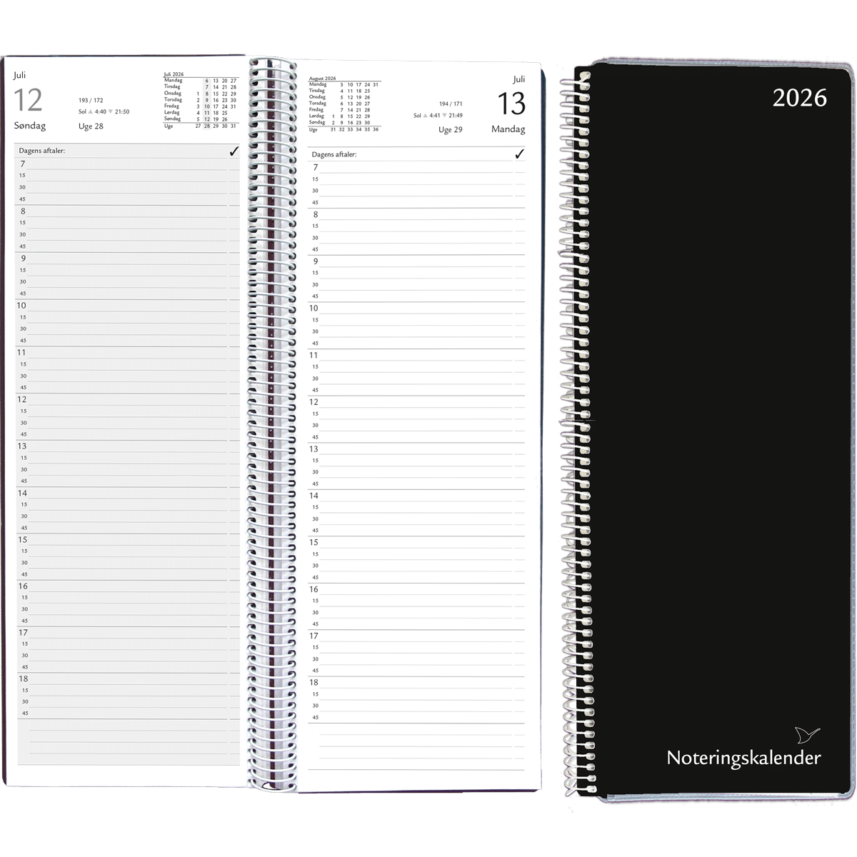 Aflang noteringskalender 2026