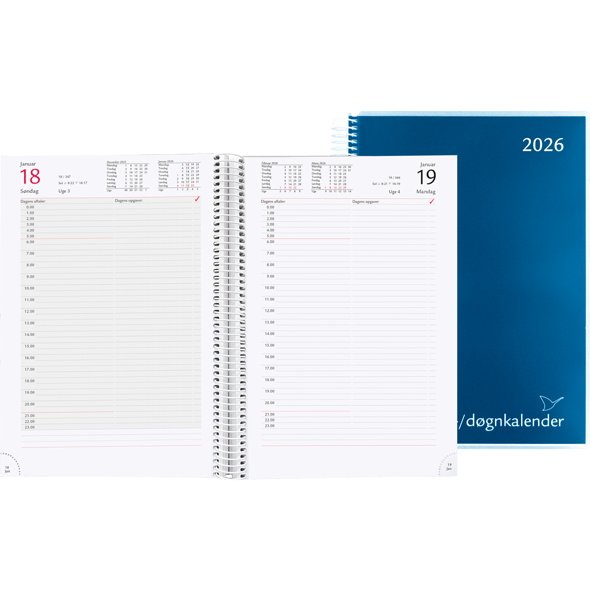 Time/døgnkalender 2026, blå - Image 2